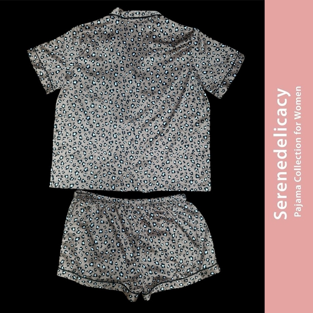 Serene Delicacy Tan Leopard Print‎ Pajama Set, Size XL, MSRP $25 - Picture 4 of 8